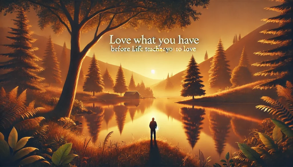 love what you have, before life teaches you to lov - tymoff